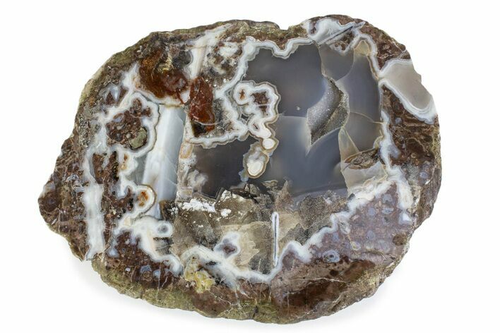 Polished Banded Agate Nodule Half - Wiley's Well, California #373392